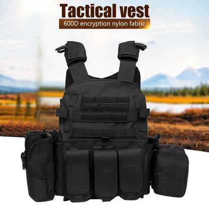 Nylon Tactical Vest Body Armor Hunting Carrier Airsoft Accessories Men Combat Camo Military Army Vest Outdoor CS Hunting by PETAL & GLOW