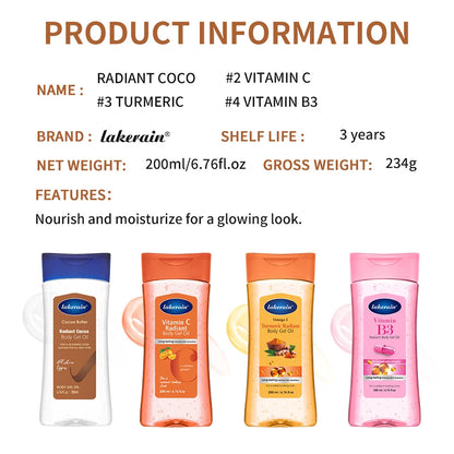 Turmeric Cocoa Glow Body Gel Oil Moisturizing & Smoothing Body Skin Vitamin C