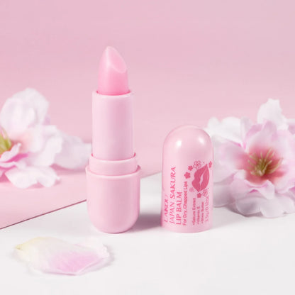 LAIKOU Japan Sakura Lip Balm 3.5g Shea Butter Vitamin E Nourishing Hydrating Moisturizer For Dry Chapped Lips Daily Lip Repair