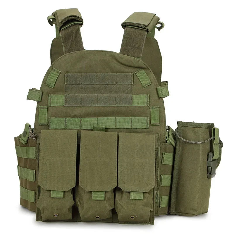 6094 Military Tactical Vest Body Armor Combat Army CS Gear Hunting Plate Carrier Airsoft Accessories Wargame Pouch Molle Vest by PETAL & GLOW