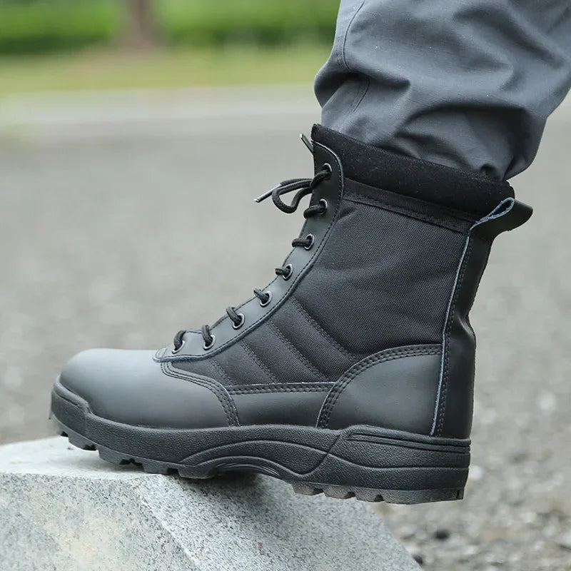 Tactical Boots Men Boots Special Force Desert Combat Boots Outdoor Hiking Boots Ankle Shoes Men Work Safty Shoes by PETAL & GLOW