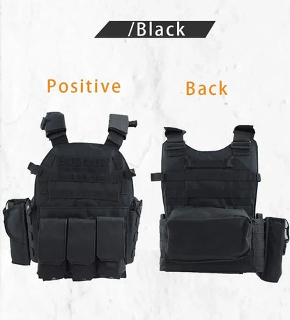 6094 Military Tactical Vest Body Armor Combat 1Army CS Gear Hunting Plate Carrier Airsoft Accessories Wargame Pouch Molle Vest by PETAL & GLOW