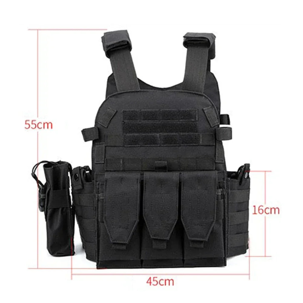 Nylon Tactical Vest Body Armor Hunting Carrier Airsoft Accessories Men Combat Camo Military Army Vest Outdoor CS Hunting by PETAL & GLOW