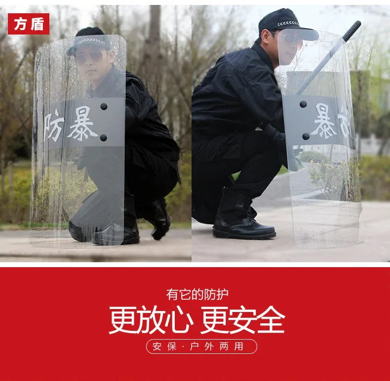 Riot Shield Security Handheld Transparent PC Square/Round Shield Campus Shield by PETAL & GLOW