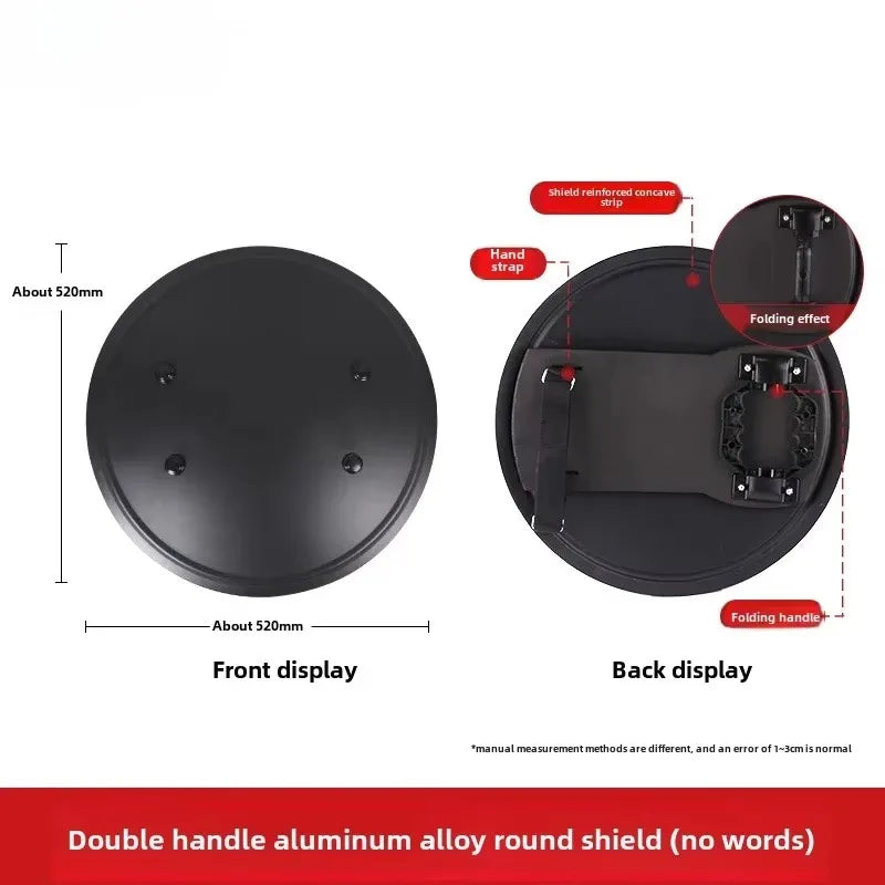 Hand Held Aluminum Alloy Riot Shield Round Tactical Shield Security Equipment Security Equipment Supplies by PETAL & GLOW