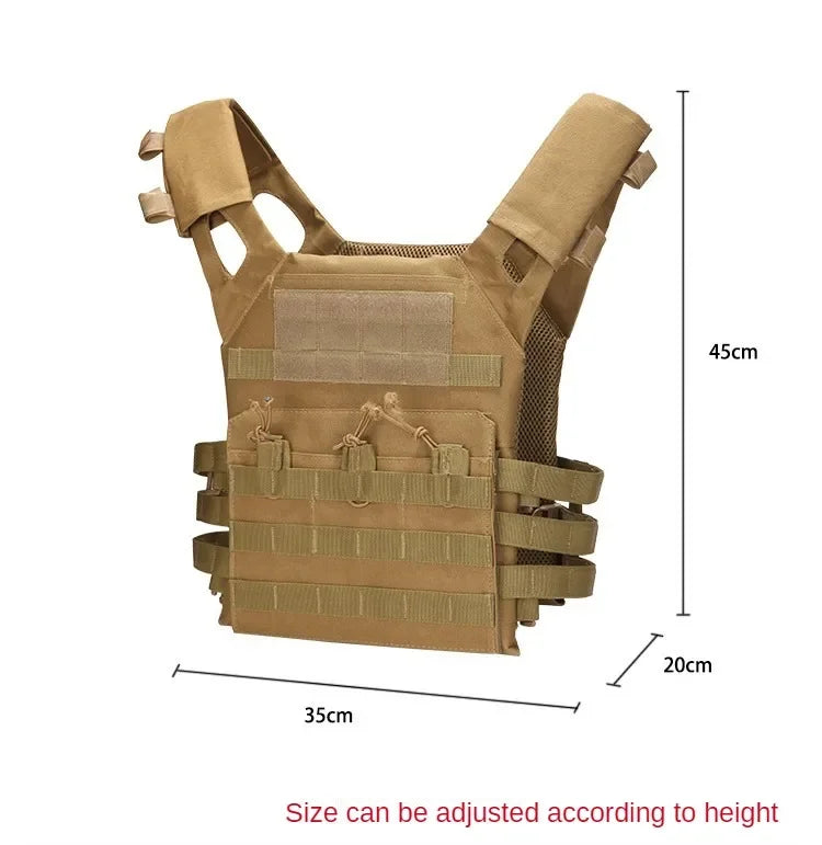 Nylon Tactical Vest Body Armor Hunting Carrier Airsoft Accessory Combat MOLLE Camo Cosplay Army Vest CS Game Jungle Equipment by PETAL & GLOW