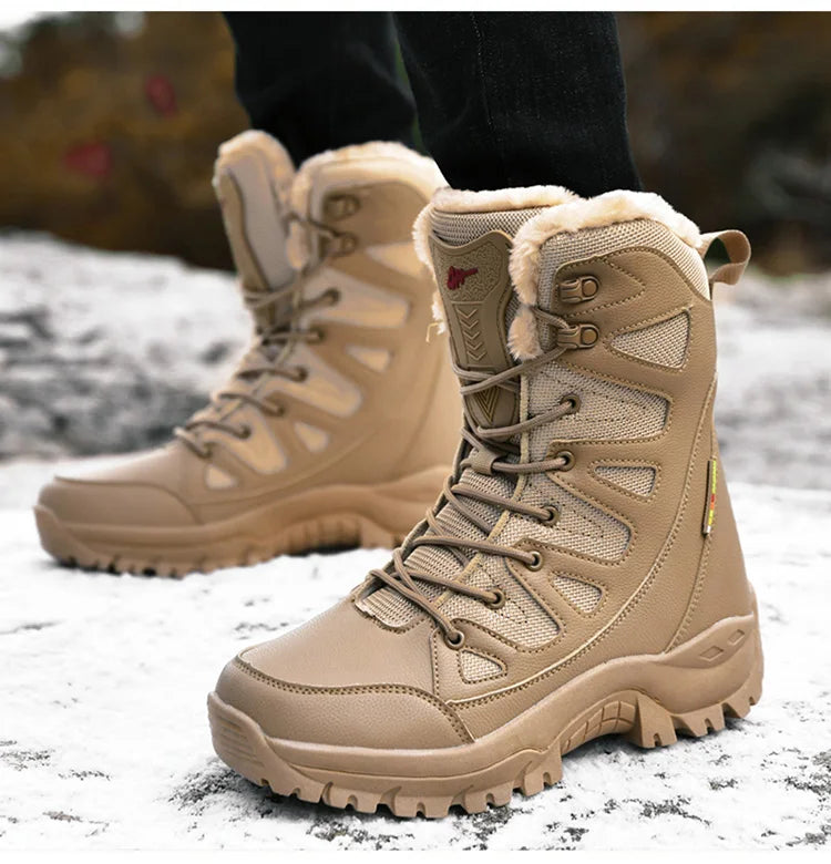 Men's Military Tactical Boots Army Boots Men Side Zipper Military Boots Men Anti-Slip Ankle Boots Work Safety Shoes Hiking Shoes by PETAL & GLOW