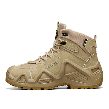 Men Tactical Boots Army Boots Mens Military Desert Waterproof Work Safety Shoes Climbing Hiking Shoes Ankle Men Outdoor Boots by PETAL & GLOW