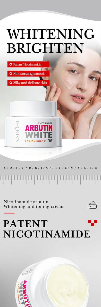 Face Care Nicotinamide Arbutin Whitening Cream Lightening Stain Whiten Cream Fade Dark Spot Face Cream Korean Skin Care Products by PETAL & GLOW