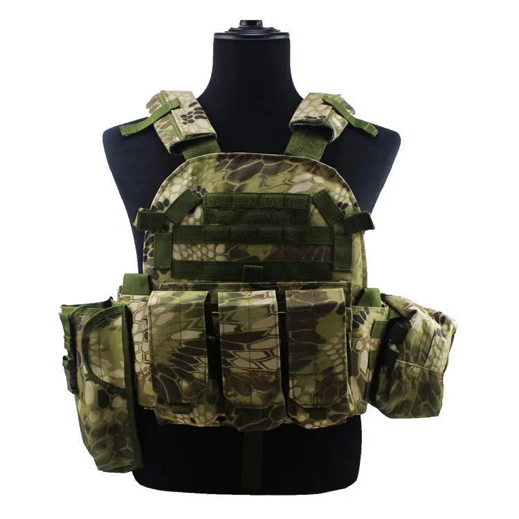 Adult Military Tactical Vest Body Armor Protection Plate Carrier Airsoft Accessories Outdoor Hunting Combat Equipment MOLLE Vest by PETAL & GLOW