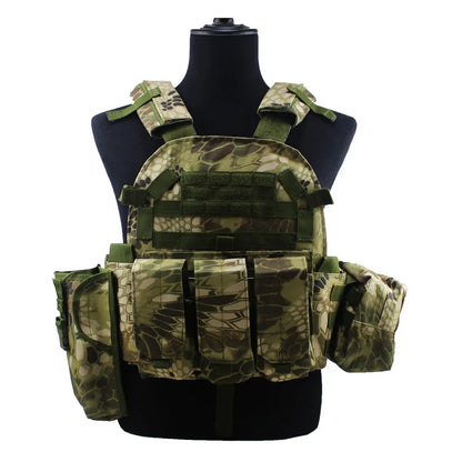Adult Military Tactical Vest Body Armor Protection Plate Carrier Airsoft Accessories Outdoor Hunting Combat Equipment MOLLE Vest by PETAL & GLOW