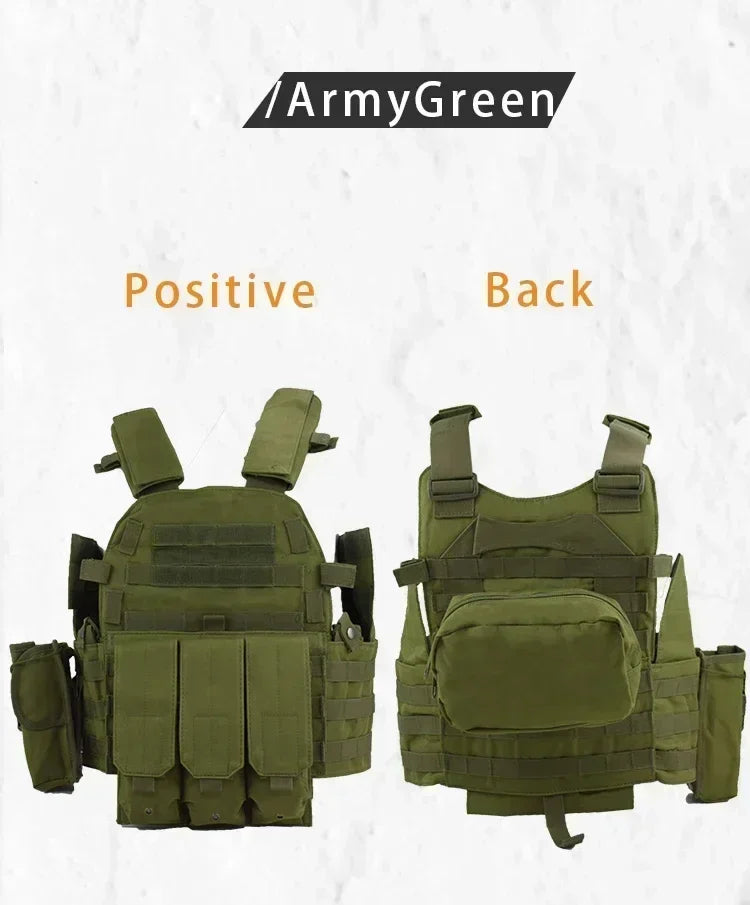 2026 Military Tactical Vest Body Armor Combat Army Gear Hunting Plate Carrier Airsoft Accessories Wargame Pouch Vest by PETAL & GLOW