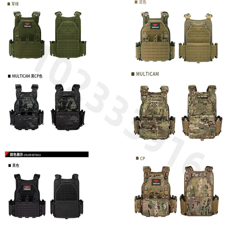 YAKEDA Tactical Vest Outdoor Hunting Plate Carrier Protective Adjustable Vest Airsoft Carrier Combat Equipment 6094 Vest by PETAL & GLOW