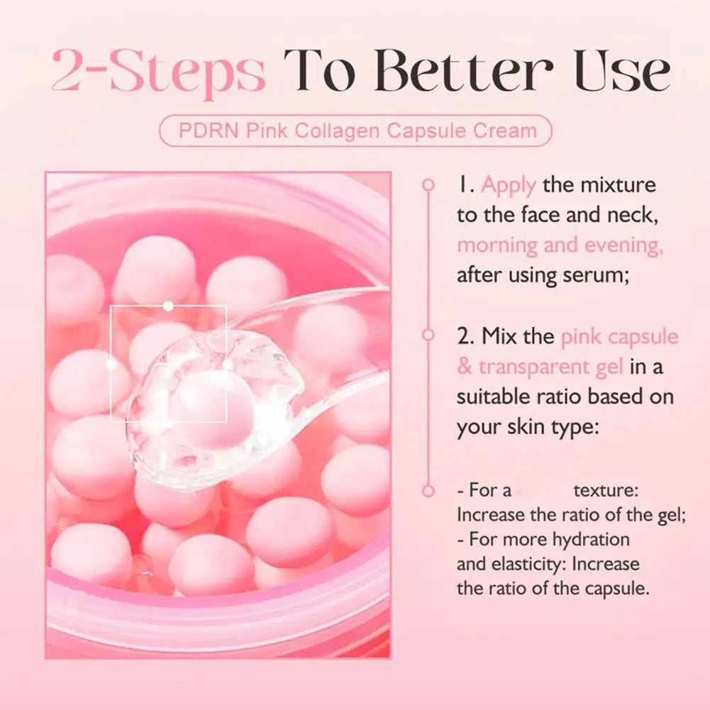 PDRN Pink Collagen Capsule Cream 5% Niachinamide VC Whitening Hydrolyzed Collagen Face Cream Moisturizing Firming Skin Care by PETAL & GLOW