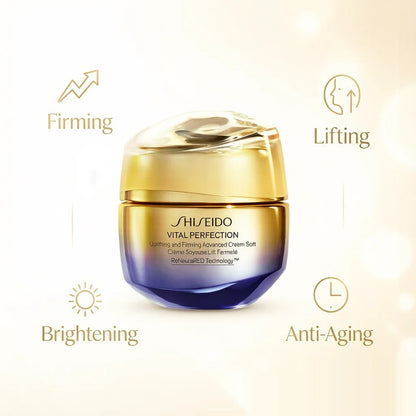 Shiseido Vital Perfection Uplifting Firming Advanced Cream 50ml Safflower Extract Lifting Smoothing Nourishing Moisturiser
