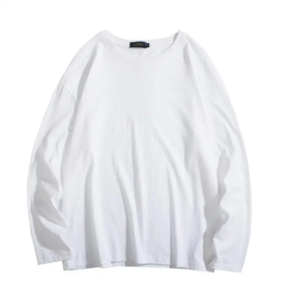 Men's Blank T-Shirt White S-3XL Oversized Solid Color Large Size Fashion Long Sleeve Top for Men And Women