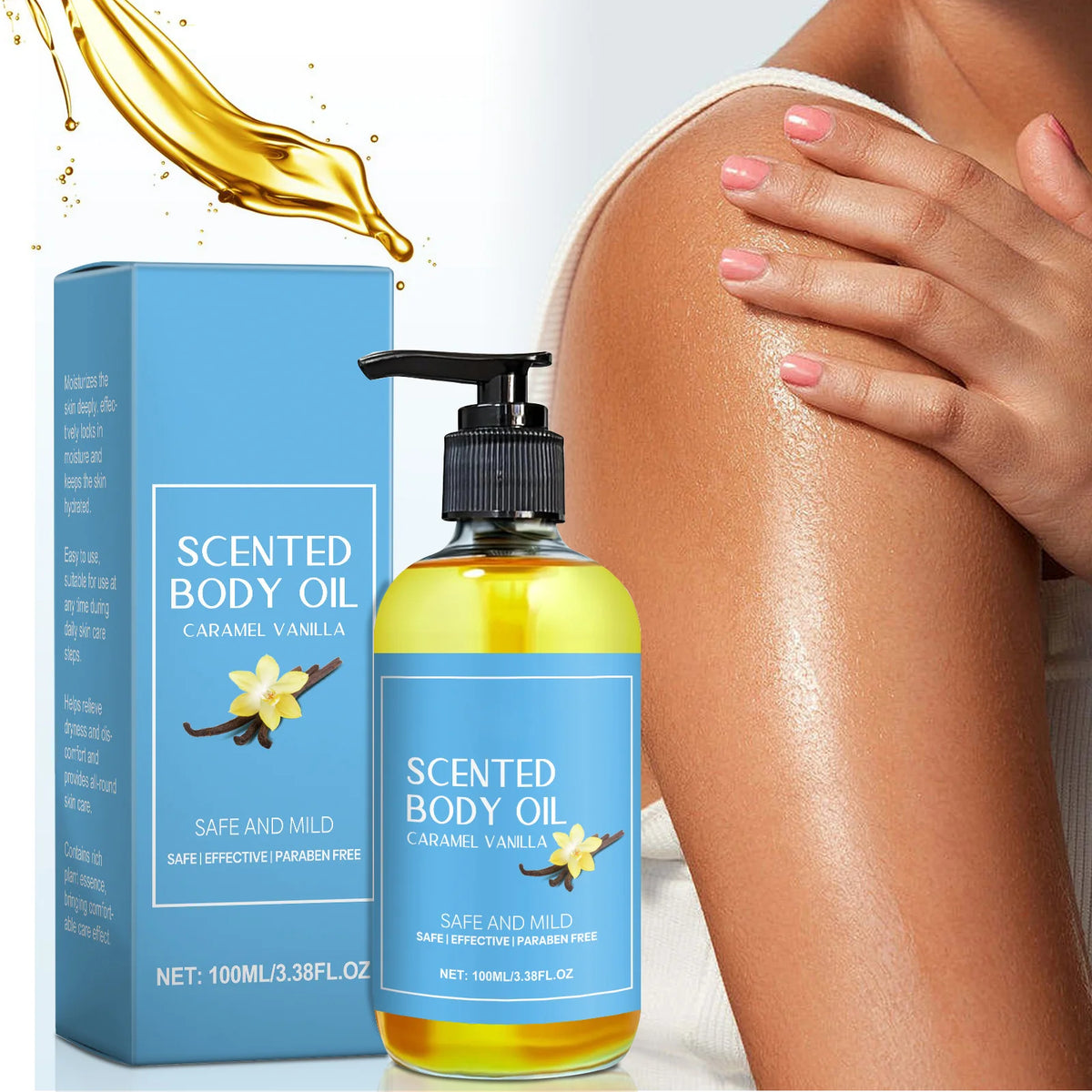 1-5pcs Stress Relief Body Oil with Vanilla - Deeply Moisturizes & Soothes Muscles, Herbal Formula for Relaxing Bath & Massage.