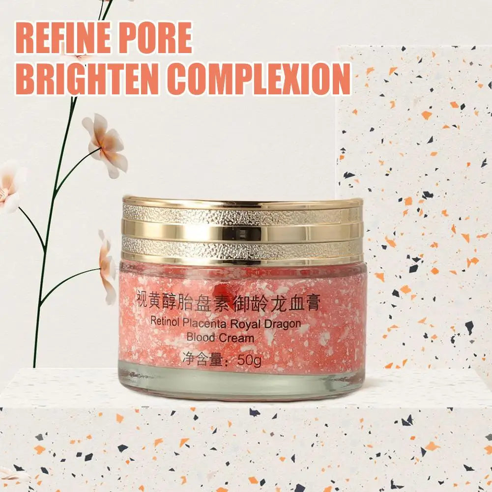 50g Dragon Blood Retinol Face Cream Smoothing Firming Face Serum Moisturizer with Placenta Extract Rejuvenation Skin Care by PETAL & GLOW