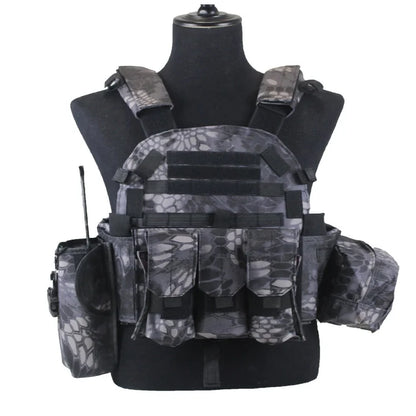 Adult Military Tactical Vest Body Armor Protection Plate Carrier Airsoft Accessories Outdoor Hunting Combat Equipment MOLLE Vest by PETAL & GLOW