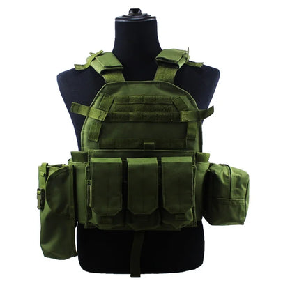 Adult Military Tactical Vest Body Armor Protection Plate Carrier Airsoft Accessories Outdoor Hunting Combat Equipment MOLLE Vest by PETAL & GLOW
