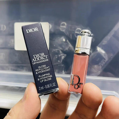 Dior Addict Lip Maximizer Plumping Lip Gloss Shade #018 2ml Mini Travel Size Volume-Enhancing Hydrating Glossy Lip Plumper Pepti