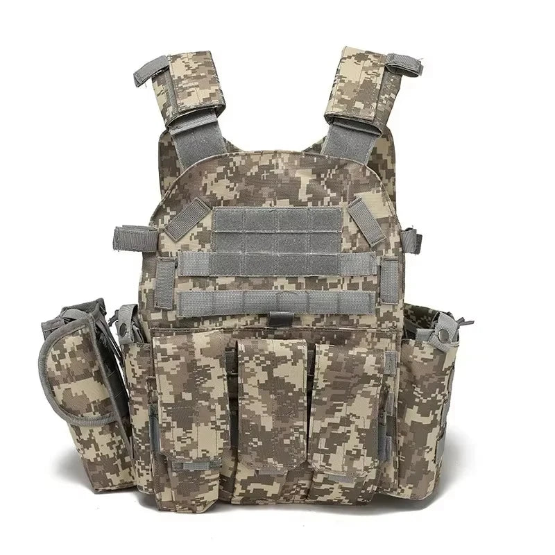 Adult Military Tactical Vest Body Armor Protection Plate Carrier Airsoft Accessories Outdoor Hunting Combat Equipment MOLLE Vest by PETAL & GLOW