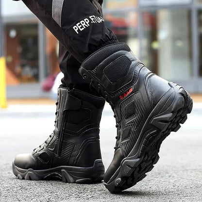 Men Male Masculine Botas Tacticas Hombre Militar Masculine SneakerMotorcycle Ankle Combat Boots Black Botas Militares Hombre by PETAL & GLOW