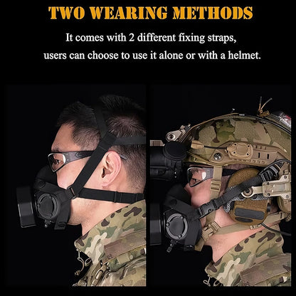Tactical Helmet Set with Mask Goggles & Headset, Full Face Fast Helmet for Airsoft Paintball Shooting Gear, Military Cosplay by PETAL & GLOW