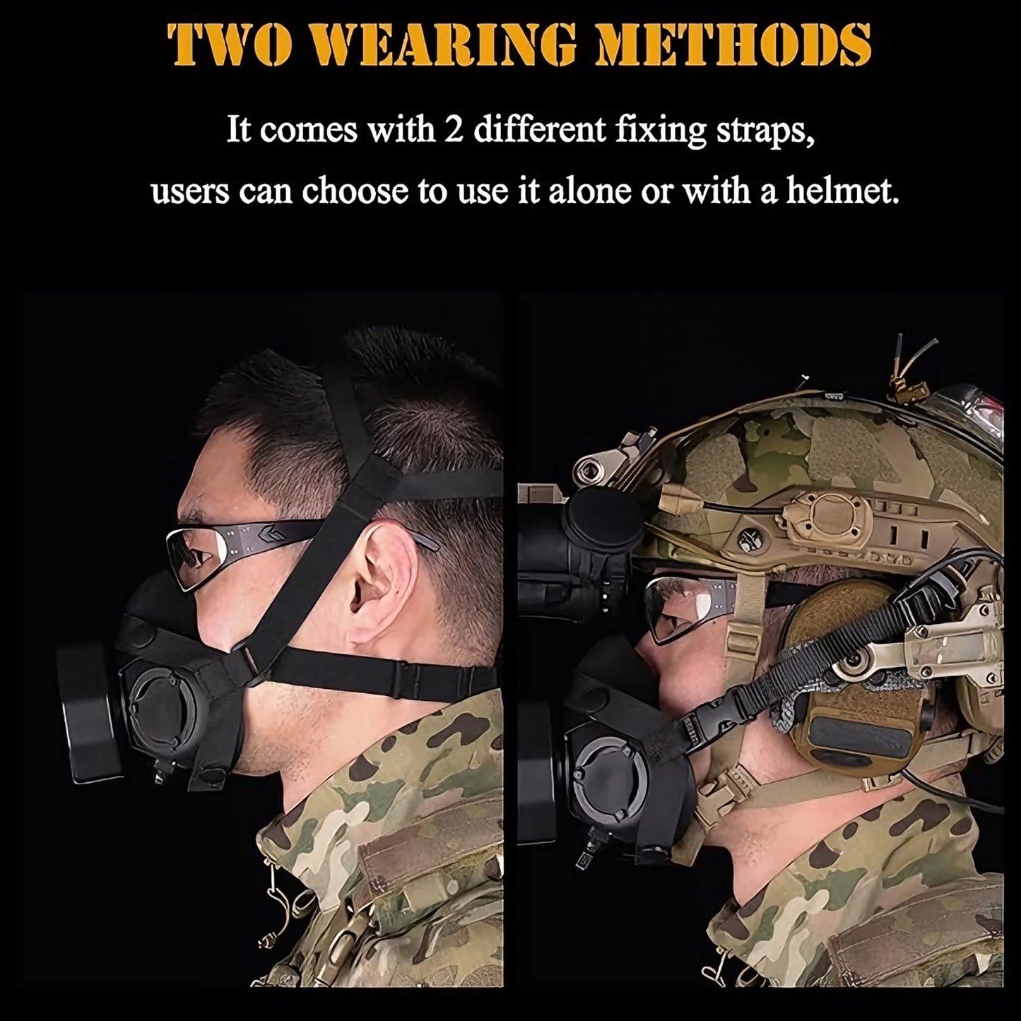 Tactical Helmet Set with Mask Goggles & Headset, Full Face Fast Helmet for Airsoft Paintball Shooting Gear, Military Cosplay by PETAL & GLOW