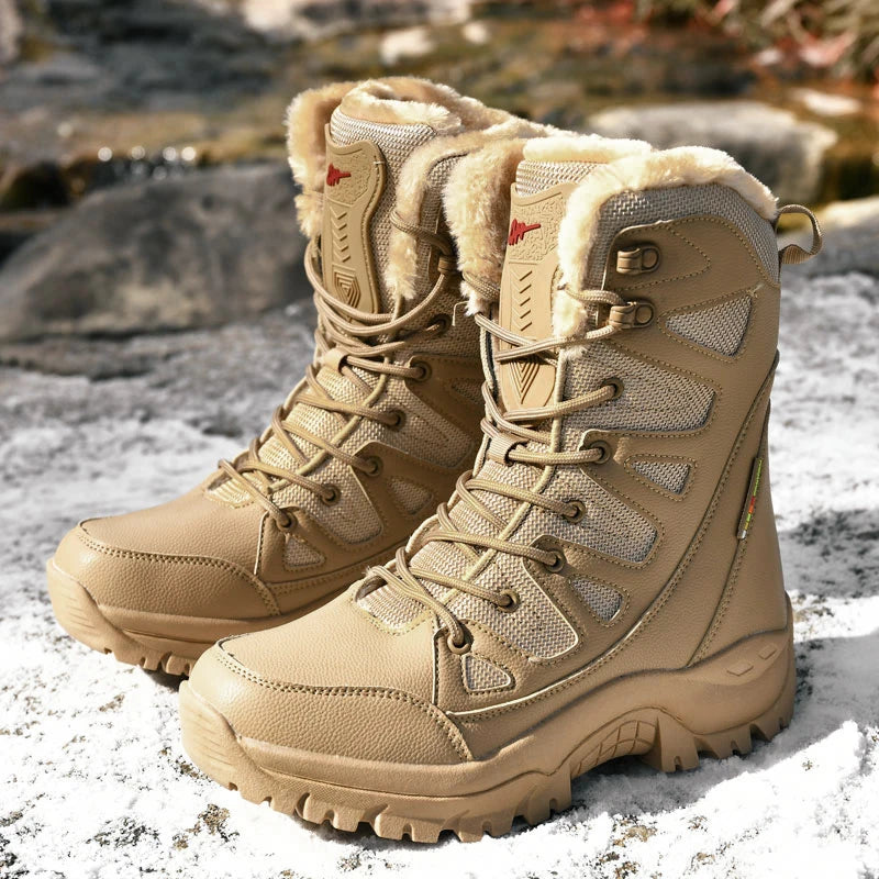 Men's Military Tactical Boots Army Boots Men Side Zipper Military Boots Men Anti-Slip Ankle Boots Work Safety Shoes Hiking Shoes by PETAL & GLOW