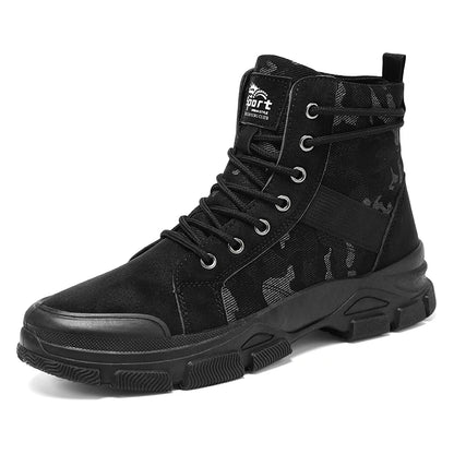 Military Boots for Men Autumn High Top Camouflage Desert Casual Flats Mens Boot Breathable Non Slip Work Shoes Zapatillas Hombre by PETAL & GLOW
