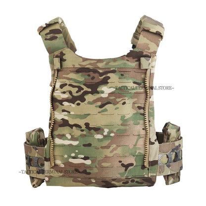 Ferro V5 FCPC Tactical Plate Carrier Quick Release Portable Body Armor Molle Airsoft Hunting Vest with 556 Triple Magazine Pouch by PETAL & GLOW