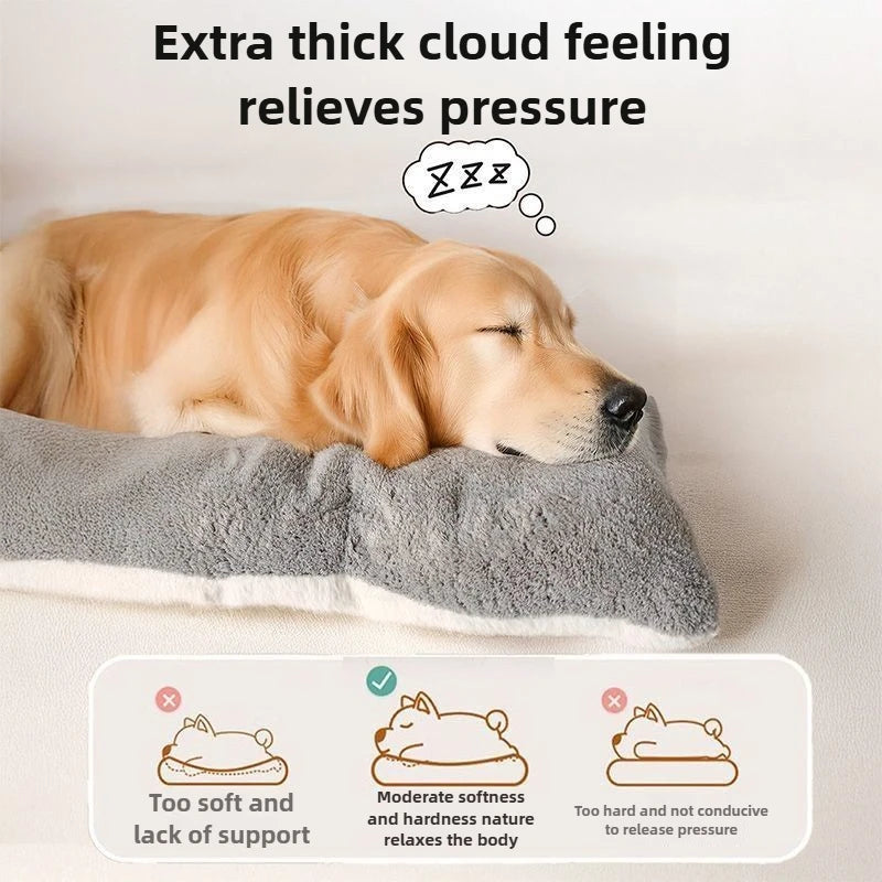 Large Dog Bed Mat Double Sided Winter Warm Sleeping Pad For Golden Retriever