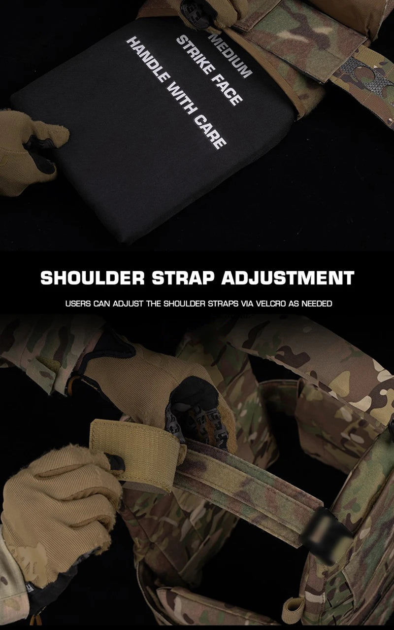 Ferro V5 FCPC Tactical Plate Carrier Quick Release Portable Body Armor Molle Airsoft Hunting Vest with 556 Triple Magazine Pouch by PETAL & GLOW