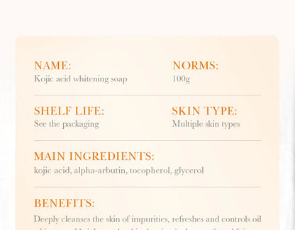 SADOER Kojic Acid Facial Soap Face Wash Foam Facial Cleanser Moisturizing Hydrating Oil Control Body Bathing Handmade Soap