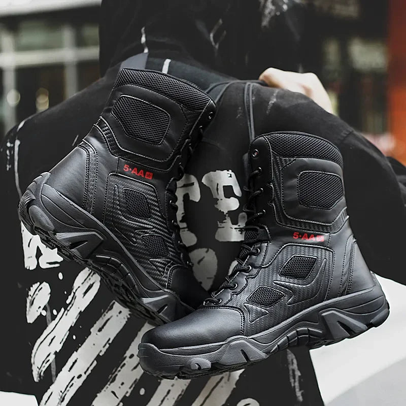 Men Male Masculine Botas Tacticas Hombre Militar Masculine SneakerMotorcycle Ankle Combat Boots Black Botas Militares Hombre by PETAL & GLOW