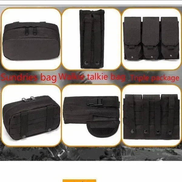 6094 Military Tactical Vest Body Armor Combat 1Army CS Gear Hunting Plate Carrier Airsoft Accessories Wargame Pouch Molle Vest by PETAL & GLOW