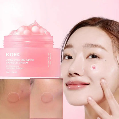 PDRN Pink Collagen Capsule Cream 5% Niachinamide VC Whitening Hydrolyzed Collagen Face Cream Moisturizing Firming Skin Care by PETAL & GLOW