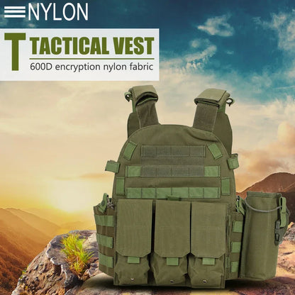 Nylon Tactical Vest Body Armor Hunting Carrier Airsoft Accessories Men Combat Camo Military Army Vest Outdoor CS Hunting by PETAL & GLOW
