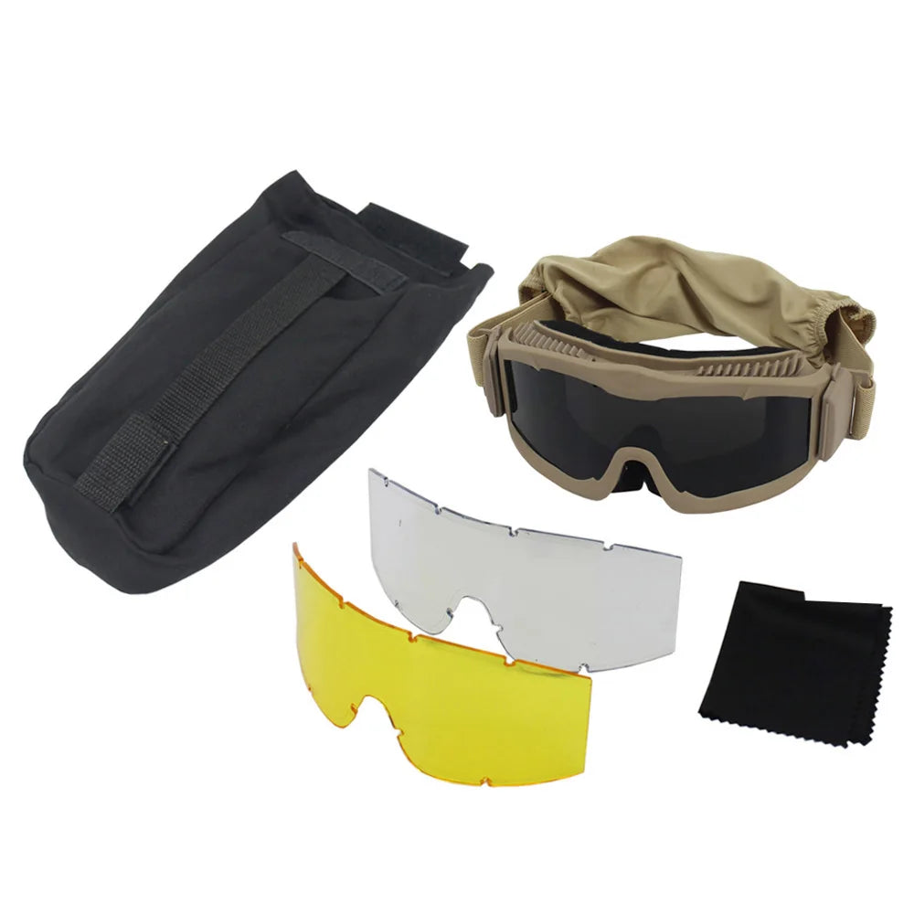 VULPO Tactical Goggles Airsoft Paintball Shooting Goggles Windproof Anti Fog Glasses Hiking Mountaineering Glasses by PETAL & GLOW