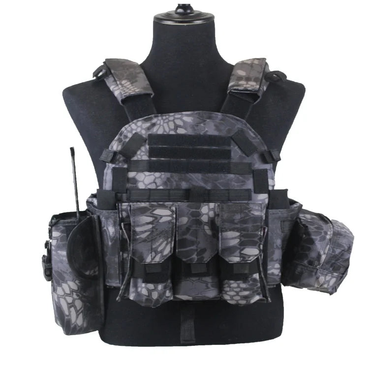 Adult Military Tactical Vest Body Armor Protection Plate Carrier Airsoft Accessories Outdoor Hunting Combat Equipment MOLLE Vest by PETAL & GLOW