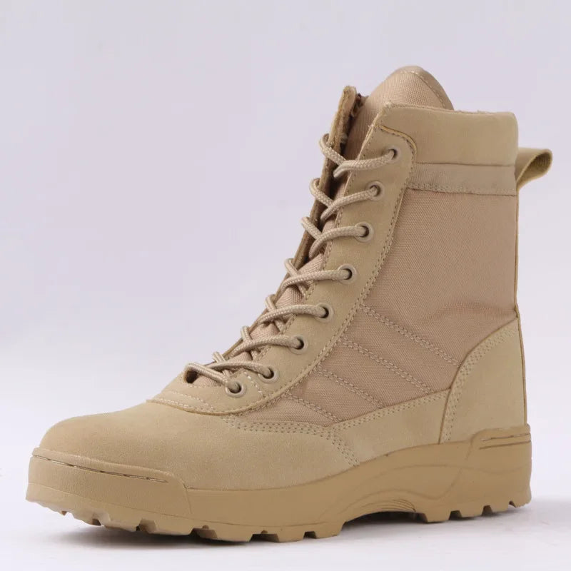 Tactical Boots Men Boots Special Force Desert Combat Boots Outdoor Hiking Boots Ankle Shoes Men Work Safty Shoes by PETAL & GLOW