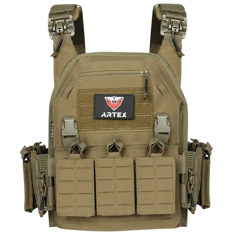 Artex New combat vest 6094 quick detachable light laser cut tactical vest black gear to carry airsoft carrier combat equipment by PETAL & GLOW