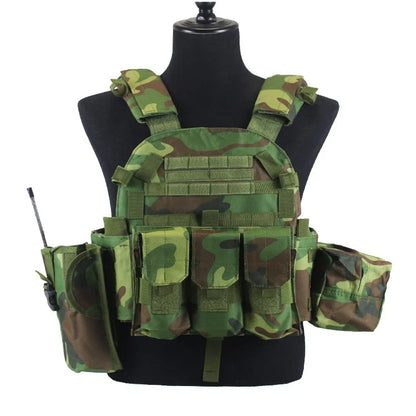 Adult Military Tactical Vest Body Armor Protection Plate Carrier Airsoft Accessories Outdoor Hunting Combat Equipment MOLLE Vest by PETAL & GLOW