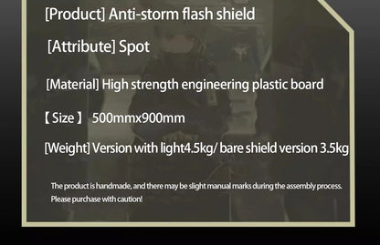 High-strength ABS Impact-resistant Flash Shield Live CS Riot Shield Cos Shield Prop Equipment Can Be Customized by PETAL & GLOW