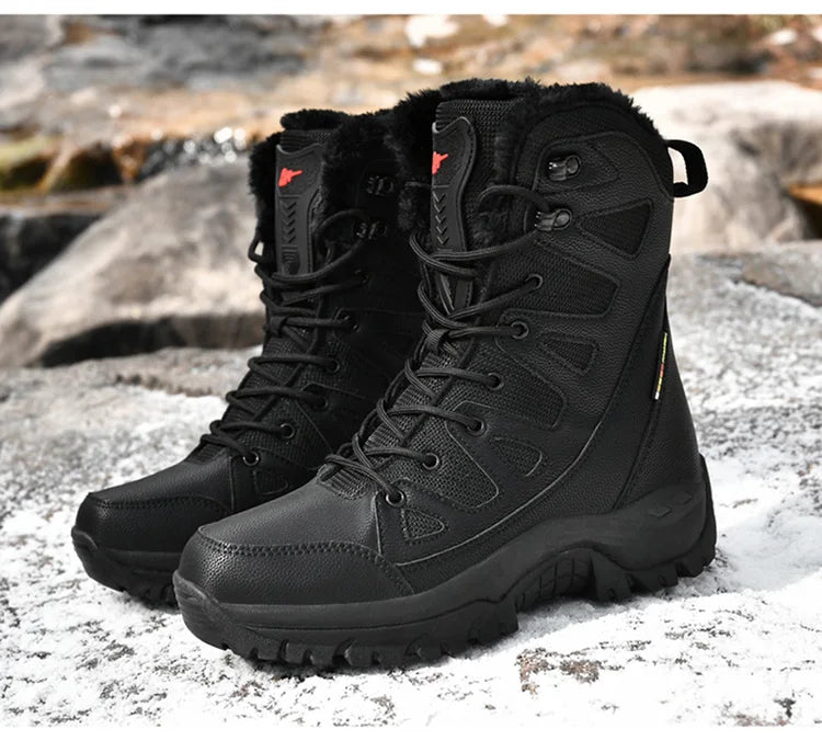 Men's Military Tactical Boots Army Boots Men Side Zipper Military Boots Men Anti-Slip Ankle Boots Work Safety Shoes Hiking Shoes by PETAL & GLOW