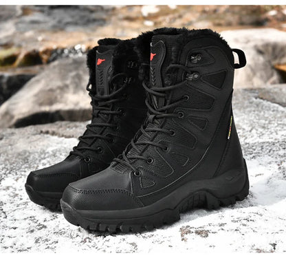 Men's Military Tactical Boots Army Boots Men Side Zipper Military Boots Men Anti-Slip Ankle Boots Work Safety Shoes Hiking Shoes by PETAL & GLOW