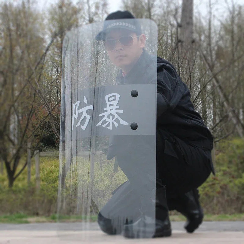 Riot Shield Security Handheld Transparent PC Square/Round Shield Campus Shield by PETAL & GLOW