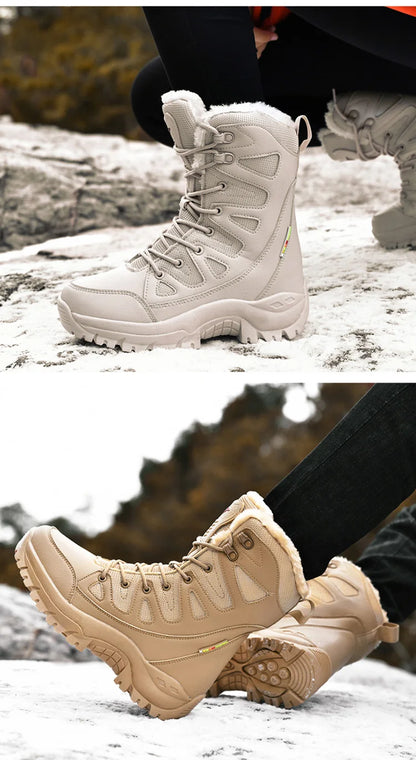 Men's Military Tactical Boots Army Boots Men Side Zipper Military Boots Men Anti-Slip Ankle Boots Work Safety Shoes Hiking Shoes by PETAL & GLOW