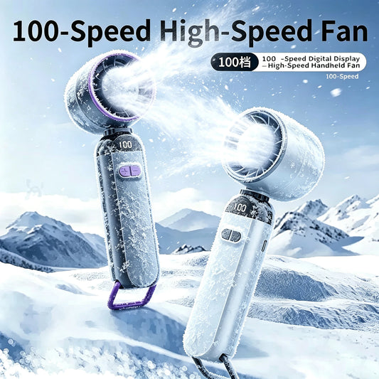 3-in-1 Handheld Neck Fan  Mini Turbo Fan 5-Speed High-speed Portable USB Rechargeable Fan for Outdoor Office